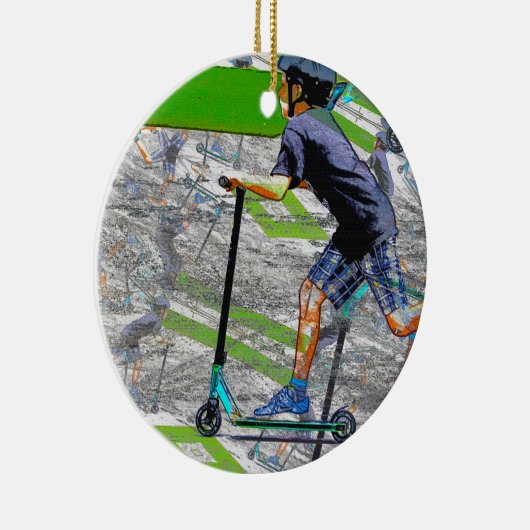 Speedster - Scooter Rider Ceramic Ornament (Rechts)