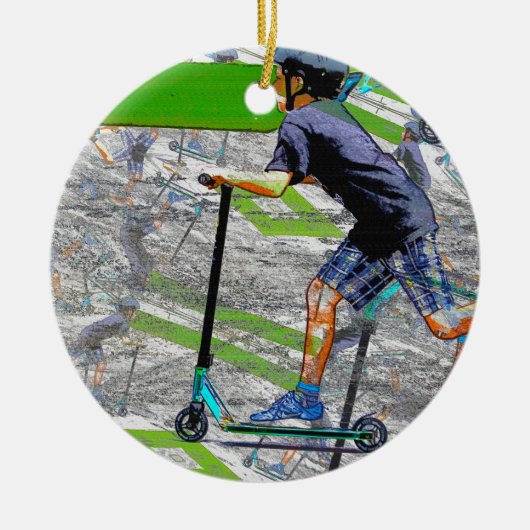 Speedster - Scooter Rider Ceramic Ornament (Voorkant)