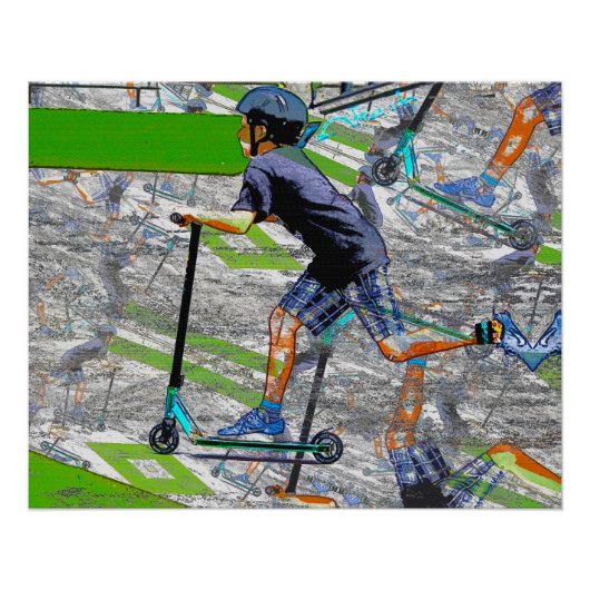 Speedster - Stunt Scooter Rider Perfect Poster (Voorkant)