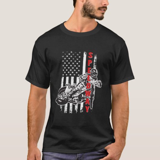 Speedway Bike S Amerikaanse vlag T-shirt (Voorkant)