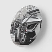 Speedway Elegance: Klassieke auto liefhebber Wall  Ronde Klok (Hoek)