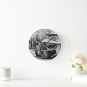 Speedway Elegance: Klassieke auto liefhebber Wall  Ronde Klok (Huis)