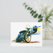 Speedway Motorcycle Racer Painting Briefkaart (Staand voorkant)