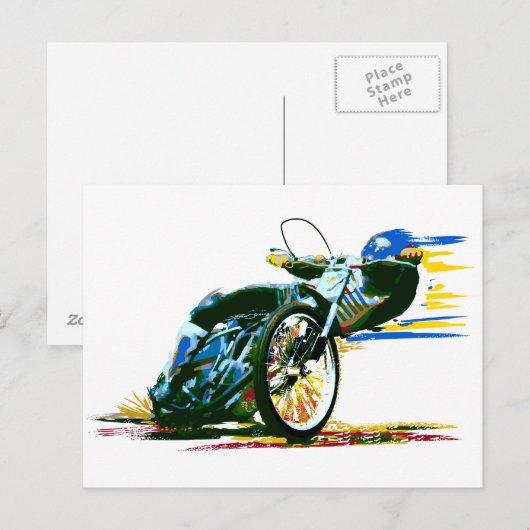 Speedway Motorcycle Racer Painting Briefkaart (Voorkant / Achterkant)