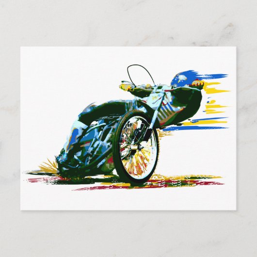 Speedway Motorcycle Racer Painting Briefkaart (Voorkant)