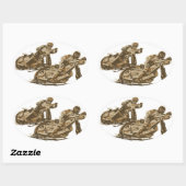 Speedway Motorcycle Racers Ovale Sticker (Vel)