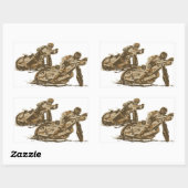 Speedway Motorcycle Racers Rechthoekige Sticker (Vel)