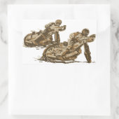 Speedway Motorcycle Racers Rechthoekige Sticker (Tas)