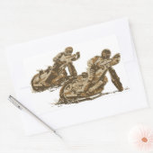 Speedway Motorcycle Racers Rechthoekige Sticker (Envelop)