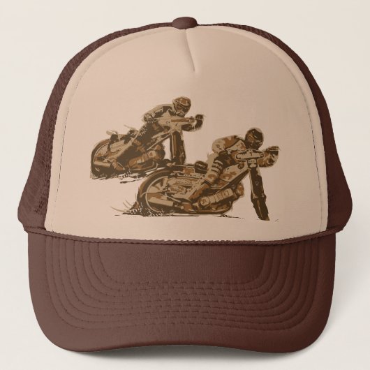 Speedway Motorcycle Racers Trucker Pet (Voorkant)