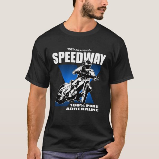 Speedway railway sport motorcycle racing driver t-shirt (Voorkant)
