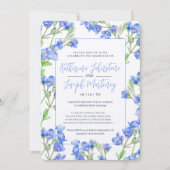 Speedwell blue waterverf botanische bloembruiloft kaart (Voorkant)