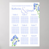 Speedwell Blue Wedding Seating Table Planner 1-8 Poster (Voorkant)