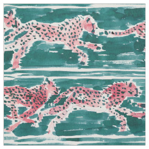 SPEEDY CHEETAHS Safari Boho Chic Waterverf Stof