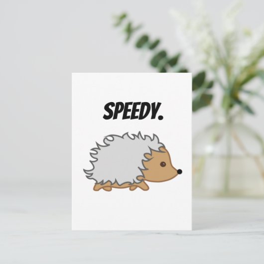 Speedy de Hedgehog Funny Kinder Game Cartoon Briefkaart (Staand voorkant)