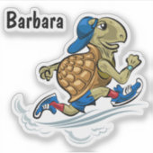 Speedy De Turtle Custom-Cut Vinyl Stickers (Voorkant)