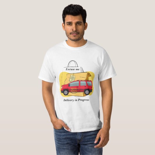 Speedy Delivery Driver Delivery in Progress T-shirt (Voorkant volledig)