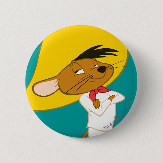 SPEEDY GONZALES™ Conflictkleur Ronde Button 5,7 Cm (Voorkant)