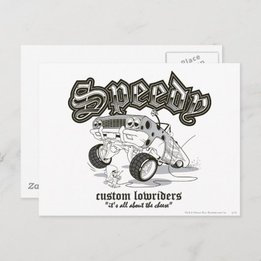 SPEEDY GONZALES™ Custom Lowriders B/W Briefkaart (Voorkant / Achterkant)
