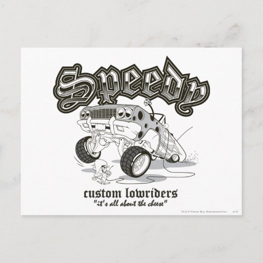 SPEEDY GONZALES™ Custom Lowriders B/W Briefkaart (Voorkant)