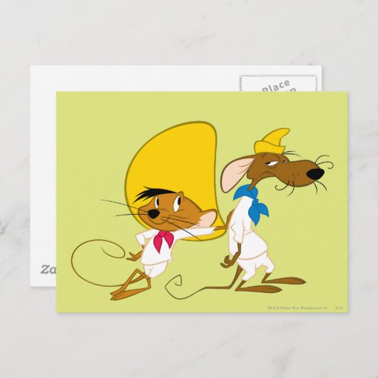 SPEEDY GONZALES™ en Slowpoke Briefkaart (Voorkant / Achterkant)