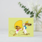 SPEEDY GONZALES™ en Slowpoke Briefkaart (Staand voorkant)