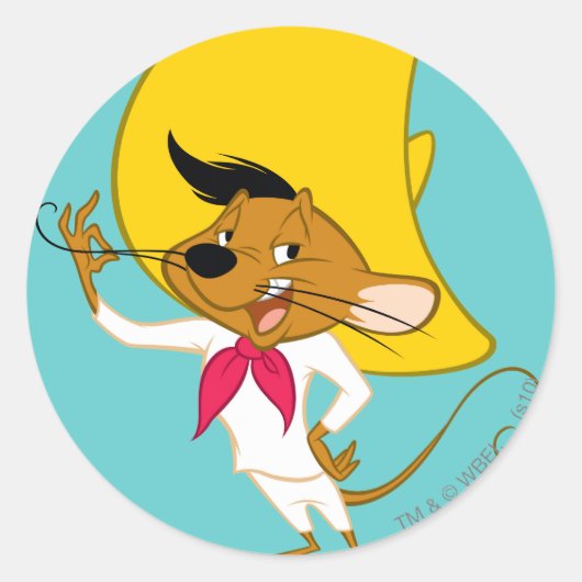 SPEEDY GONZALES™ Snorhaar Ronde Sticker (Voorkant)