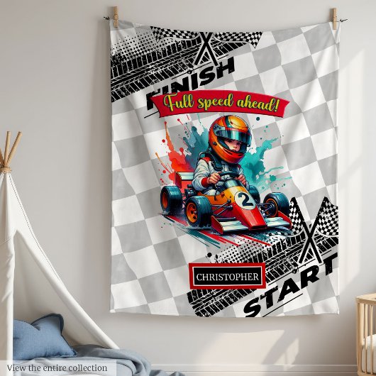 Speedy Little Boy Racing Formule 1-deken Fleece Deken