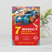 Speedy Race Auto Verjaardagsviering Kaart (Staand voorkant)