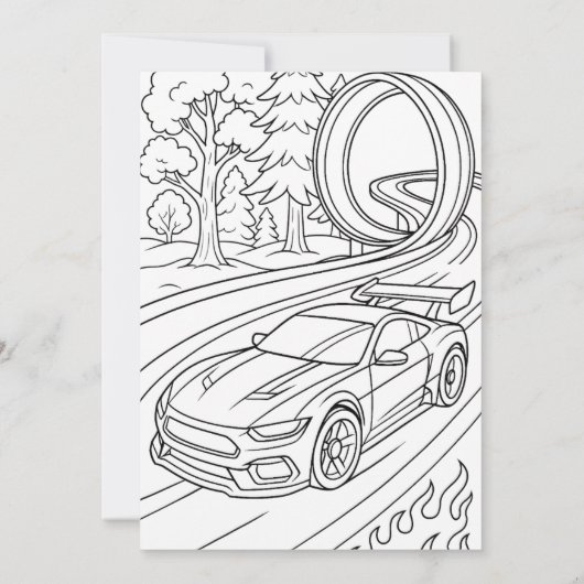 Speedy Race Auto Verjaardagsviering Kaart (Achterkant)