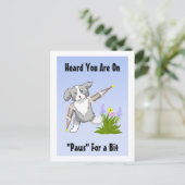 Speedy Recovery Collie op krukken Briefkaart (Staand voorkant)