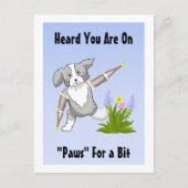 Speedy Recovery Collie op krukken Briefkaart (Voorkant)