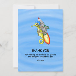 Speedy Rocket Seahorse bedankpas Bedankkaart