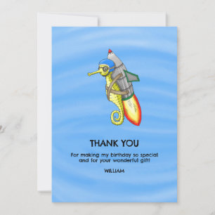 Speedy Rocket Seahorse bedankpas Bedankkaart