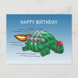 Speedy Rocket Turtle Briefkaart
