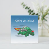 Speedy Rocket Turtle Verjaardag Kaart (Staand voorkant)