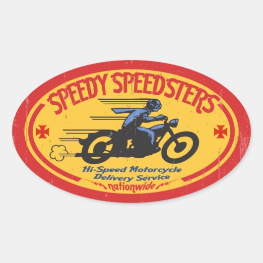 Speedy Speedsters -ov Ovale Sticker (Voorkant)