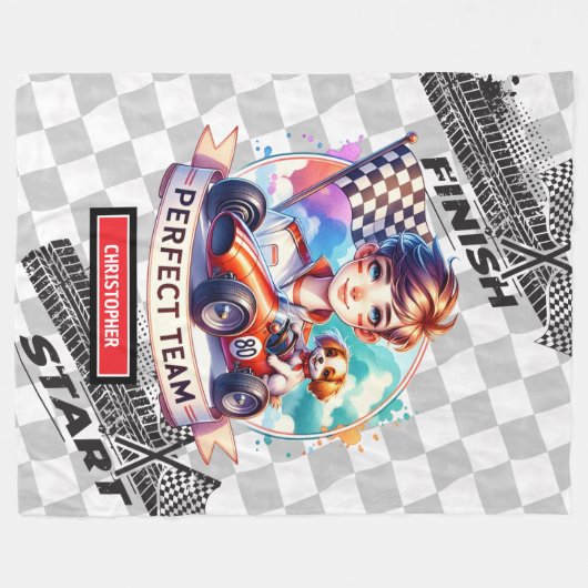 Speedy Sport Auto Deken Racing Little Boy Gift (Voorkant (Horizontaal))