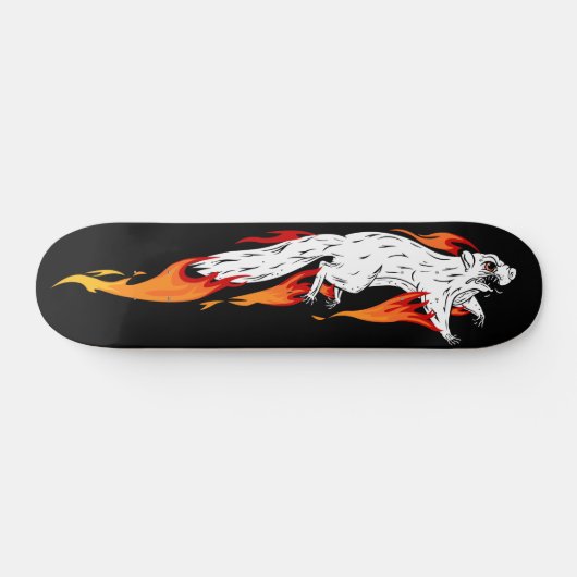 Speedy Squirrel Fiery Flames Skateboard Deck (Horizontaal)