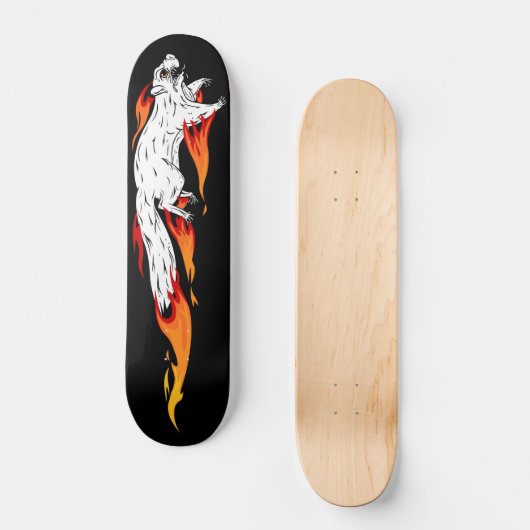 Speedy Squirrel Fiery Flames Skateboard Deck (Voorkant)