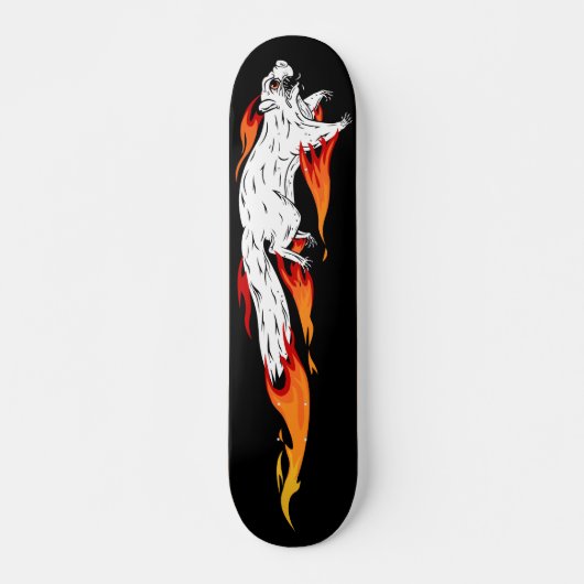 Speedy Squirrel Fiery Flames Skateboard Deck (Voorkant)
