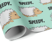 Speedy the Hedgehog, Funny Fast Animal Cartoon Cadeaupapier (Rol Hoek)