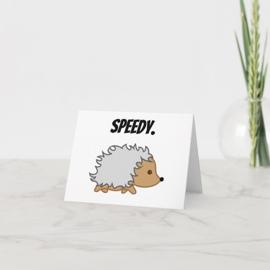 Speedy the Hedgehog, Funny Fast Animal Cartoon Kaart (Voorkant)