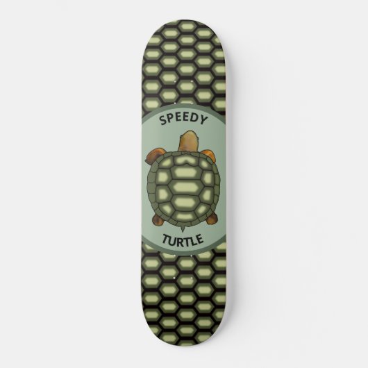 Speedy Tortoise & Shell Pattern in Green & Black Persoonlijk Skateboard (Voorkant)