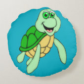 Speedy Turtle Round Sierkussen Rond Kussen (Achterkant)