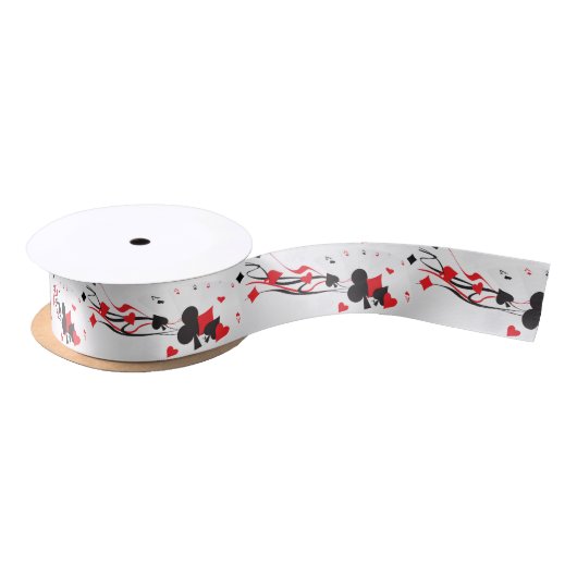 Speekkaarten Clubs Ace Spades Diamonds Satijnen Lint (Spoel)