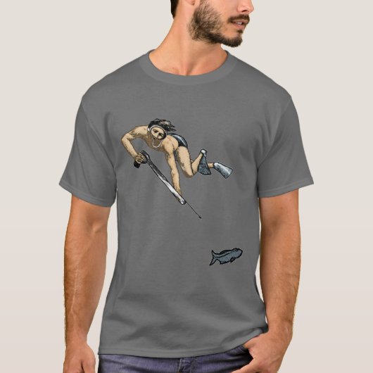 speekselduiker met vis t-shirt (Voorkant)