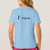 Speel afspeelknoppen op blauwe achtergrond aan t-shirt (Achterkant)