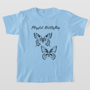 Speel afspeelknoppen op blauwe achtergrond aan t-shirt