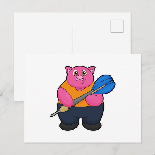 Speel als Dart-speler met Darts Briefkaart (Voorkant / Achterkant)